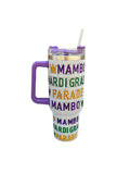 Mardi Gras Rhinestone Tumbler