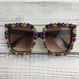 Mardi Gras Rhinestone Sunglassses