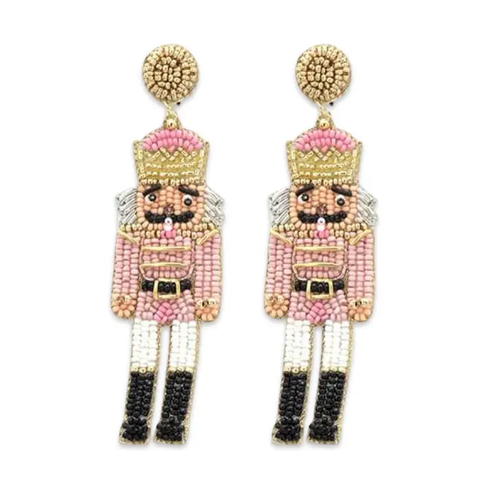 Blush Beaded Nutcracker Earring