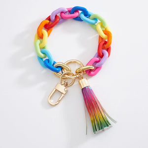 Multi Colored Resin Chain Links Keychain