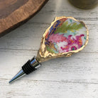 Oyster Shell Wine Stopper--White Tobacco Leaf