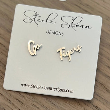 Go Tigers Silver Stud Earrings