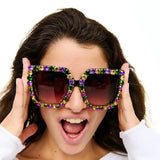 Mardi Gras Rhinestone Sunglassses