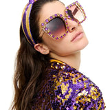 Purple and Gold Stone Sunglasses