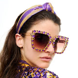 Purple and Gold Stone Sunglasses