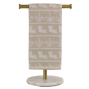 Louisiana Fleur Jacquard Hand Towel in Taupe