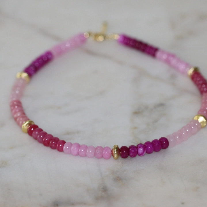 Elizabeth Gemstone Necklace - Pink 