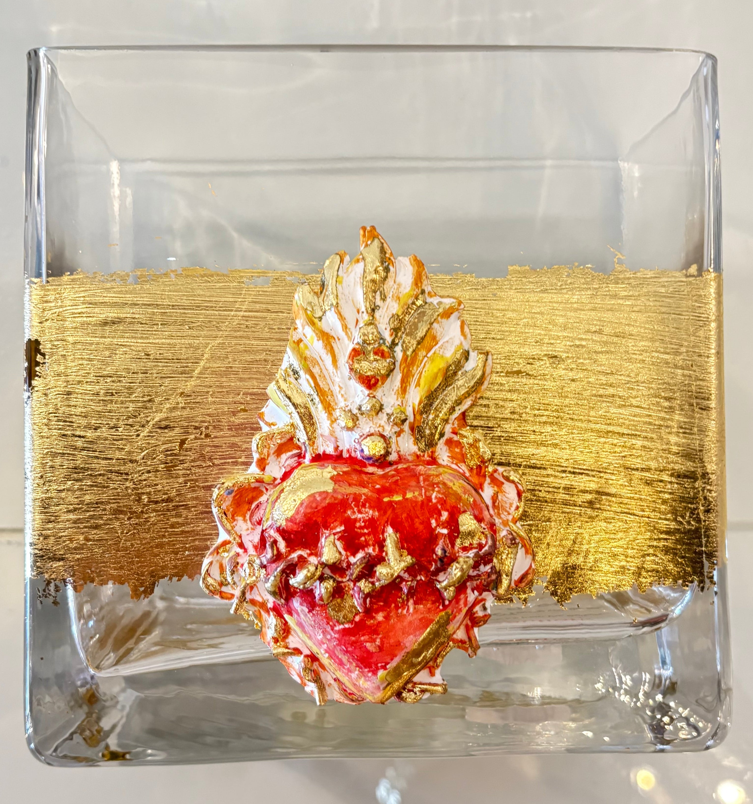 Sacred Heart Glass Vase