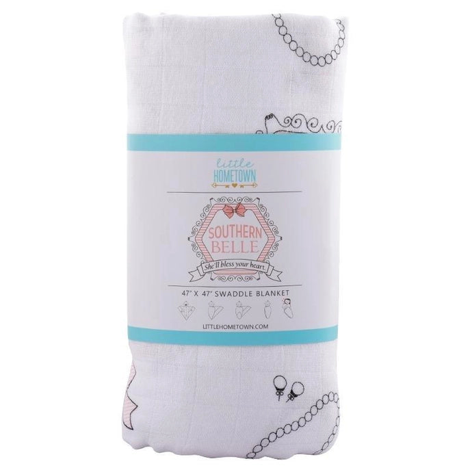 Southern Belle Newborn Muslin Swaddle Blanket Muslin Bamboo Fiber