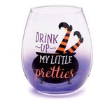Halloween "Drink Up" Wine Glass