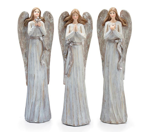 Silver Woodland Tone Angel Figurine