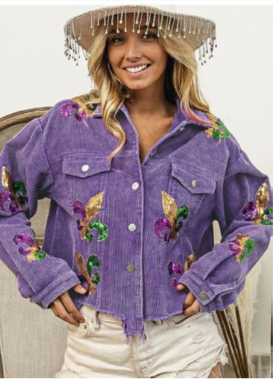 Purple Corduroy Jacket With FDL