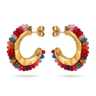 Aubrey Adele Multi-Colored Stoned Hoop Earrings