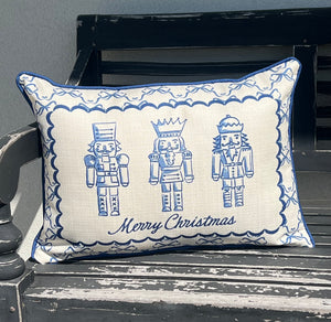 Blue Chinoiserie Nutcracker Pillow