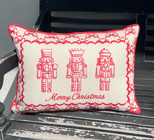 Red Chinoiserie Nutcracker Pillow