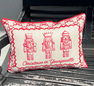 Red Youngsville Chinoiserie Nutcracker Pillow