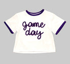Tinsel Game Day Ringer Boxy T' Purple