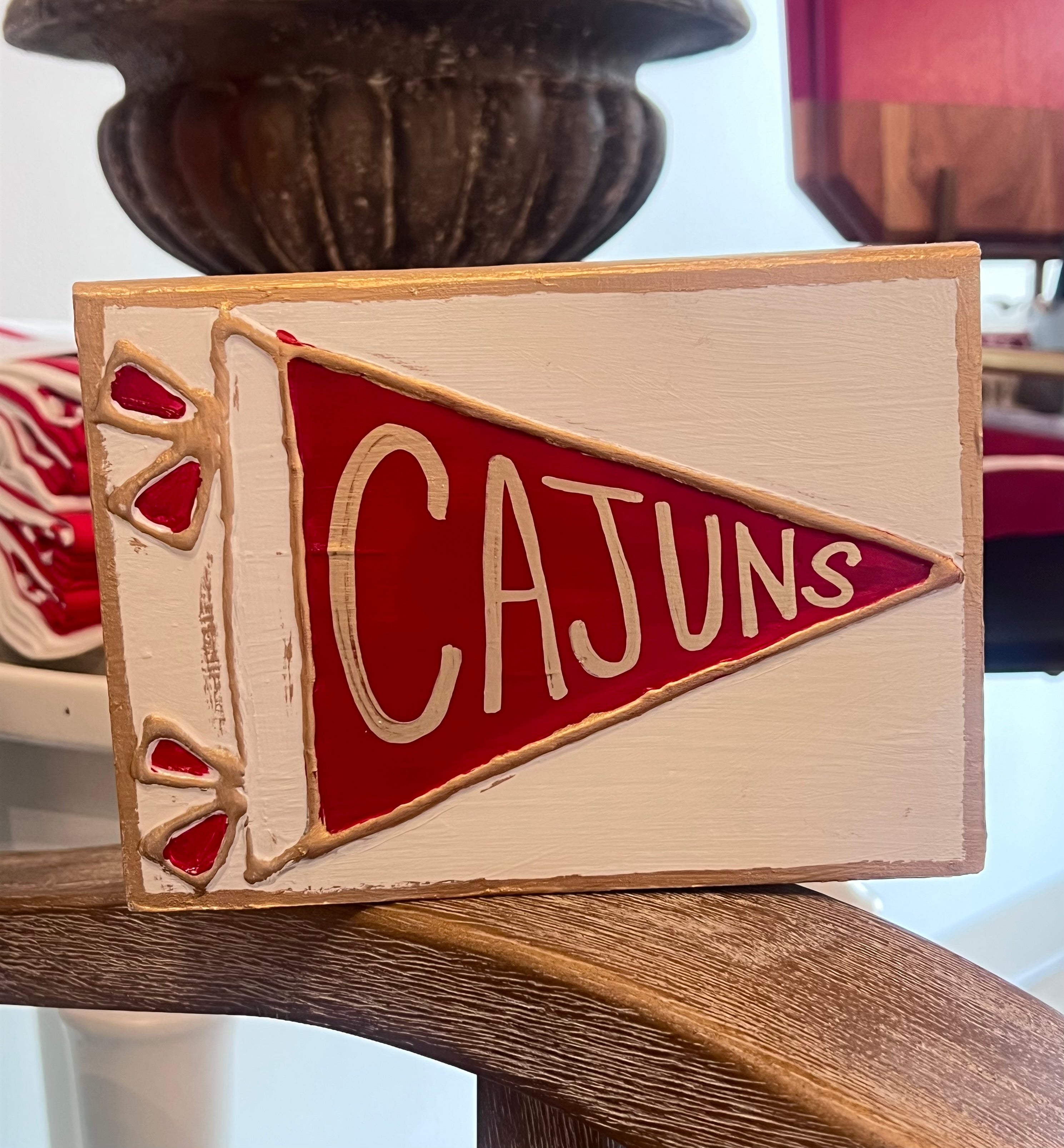 Cajuns Team Pennant Block Art