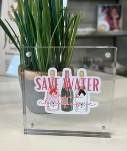 Save Water, Drink Champagne Acrylic Coaster