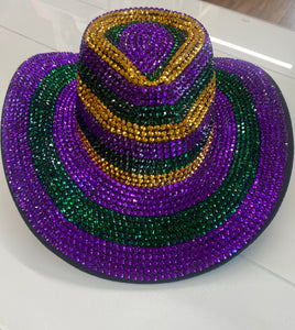 Purple and Gold Rhinestone Cowboy Hat