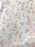 Pink Bunny Toile Crossover Footie