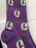 Mardi Gras Purple King Cake Socks