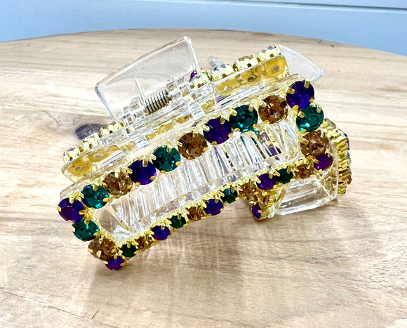 Mardi Gras Gemstone Claw Clip