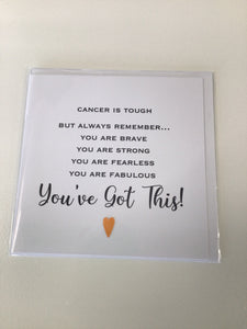 Cancer Is Tough Card. Cancer Card. Chemo Support Card