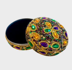 Mardi Gras Round Box - Gold