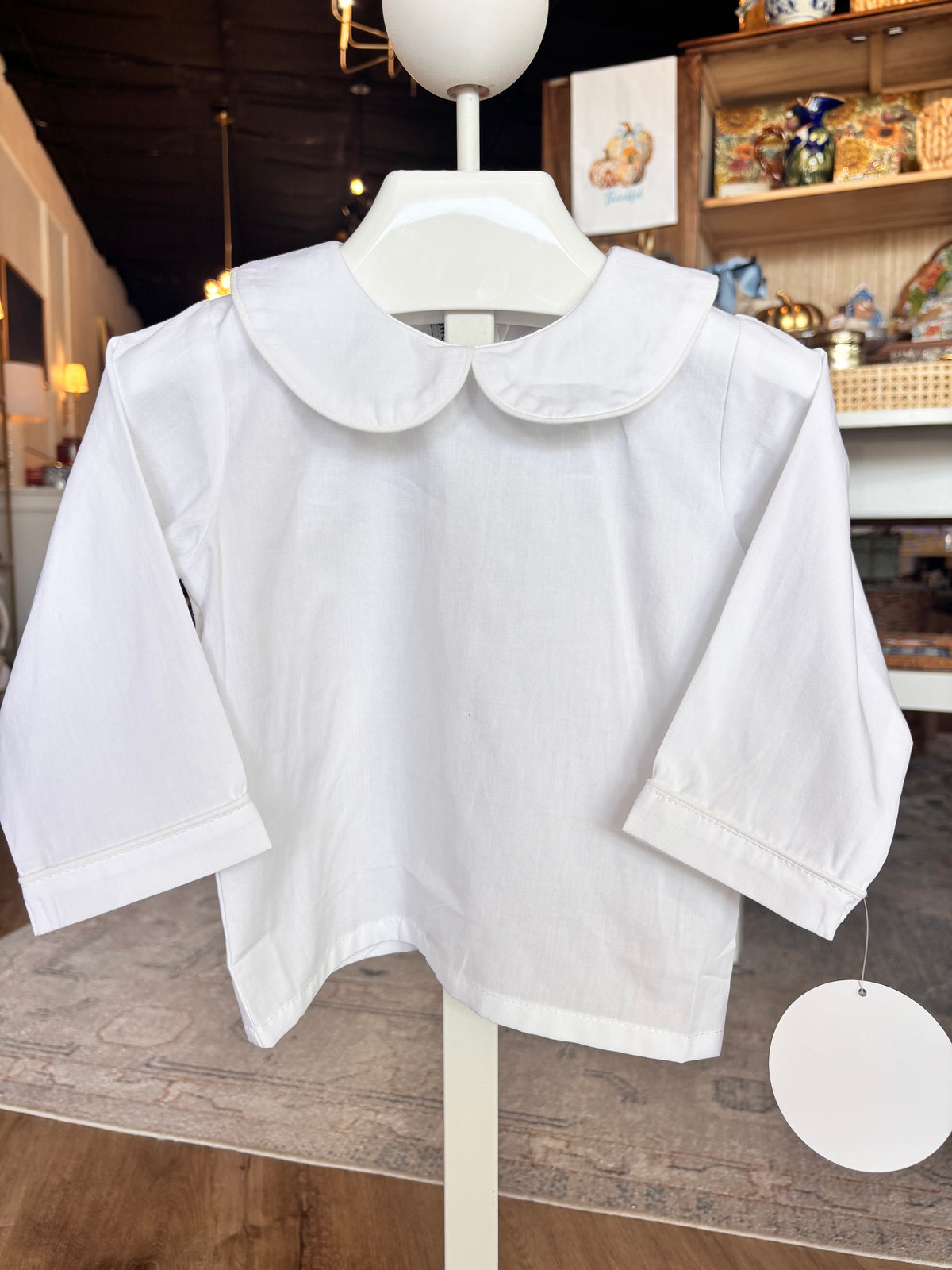 Boy's White Long Sleeve Shirt 
