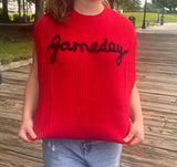Game Day Sleeveless Sweater - Red