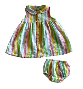 Ric Rac Stripe Peter Pan Button Front Dress