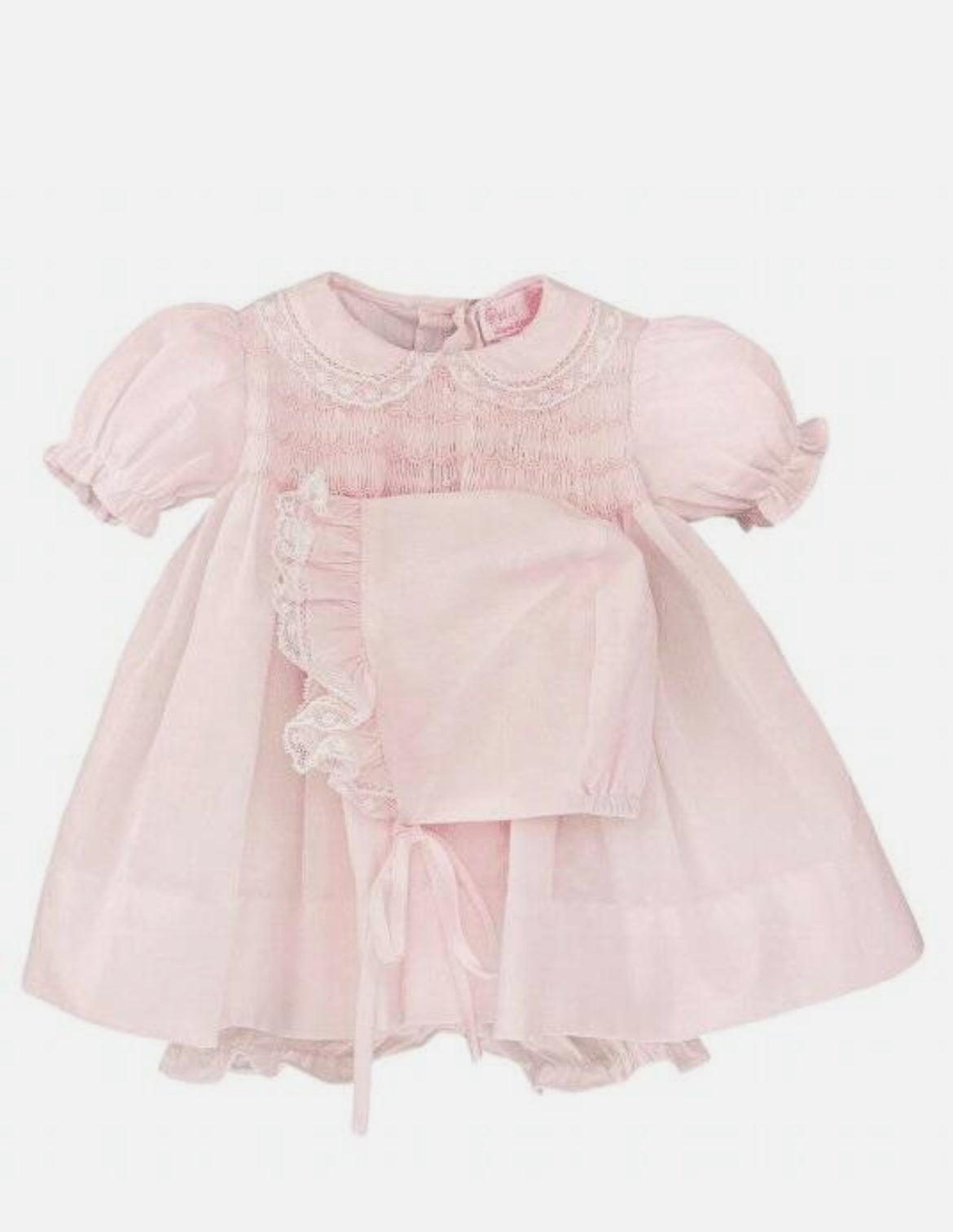 Pink Lace And Smocked Dress