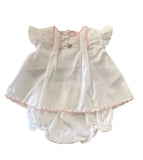 Flower Embroidered Heirloom Diaper Set
