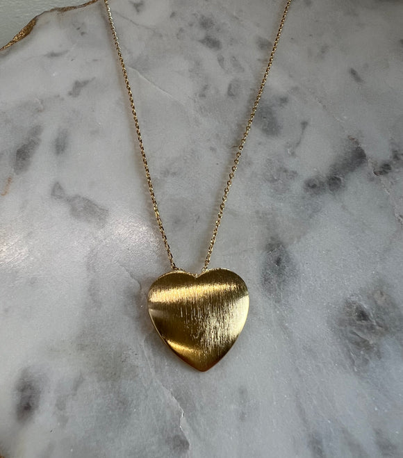 Gold Heart Pendant Necklace