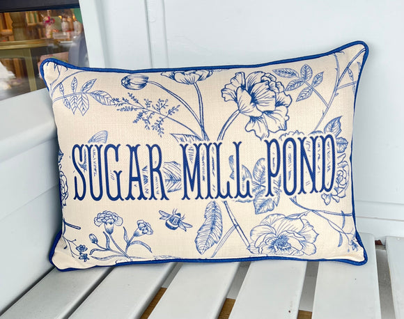 Blue Victorian Hometown Pillow - Sugar Mill Pond