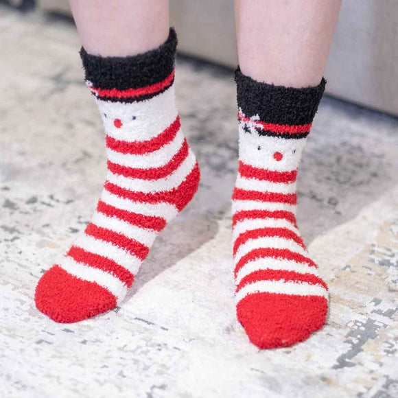 Snowman Stripe Cozy Socks