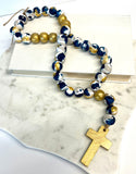 Blue & Gold Blessing Beads