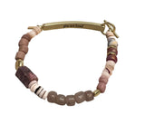 Hidden Message Bracelet - Loved/Rhodochrosite/Gold