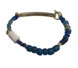 Hidden Message Bracelet - F_cking Awesome/Aquamarine/Gold