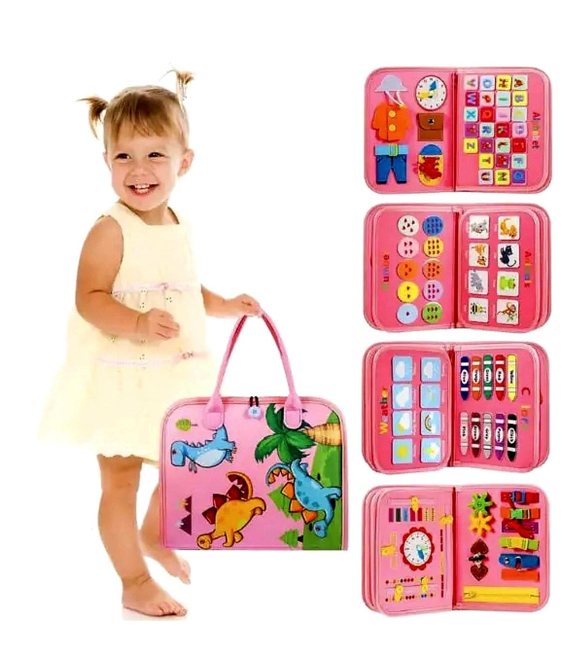 The Busy Board - Stem Learning Pink Dino