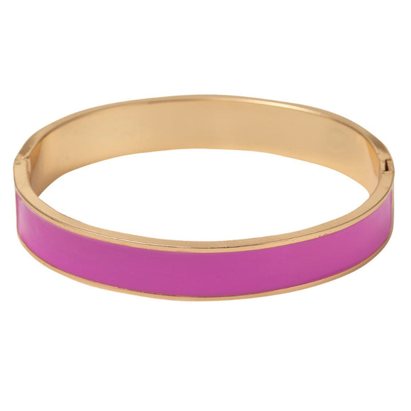 Gold Hinge Bracelet with Lavender Enamel