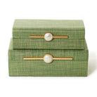 Monaco Green Faux Seagrass Decorative Boxes