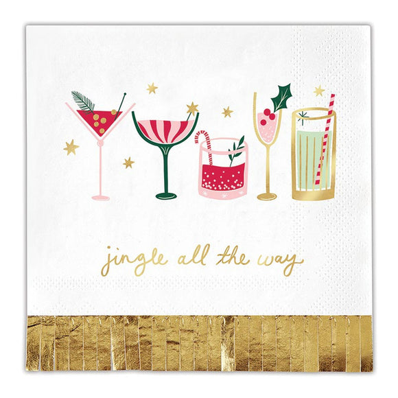 Jingle all the Way - Foil Fringe Napkin