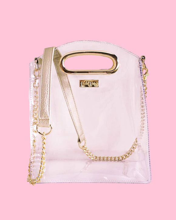 Cooper Clear Crossbody Purse- Gold