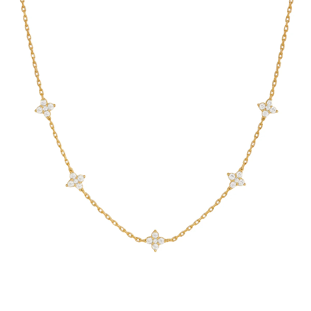 Aubrey Adele Petite Gold Clover Necklace
