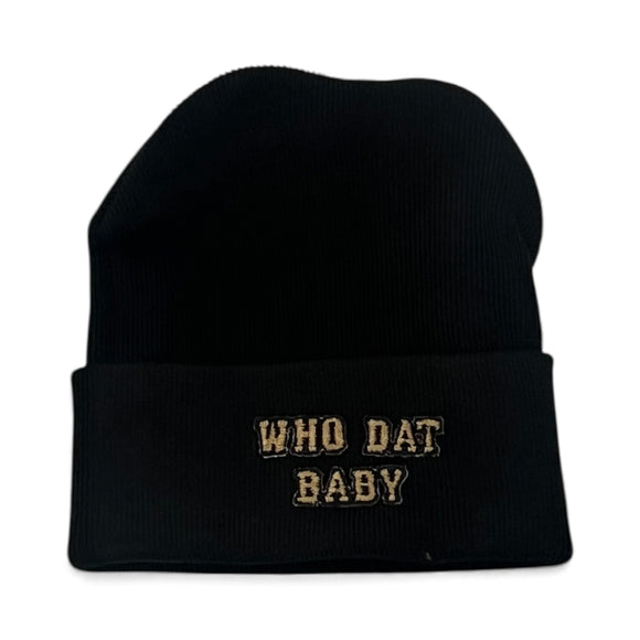 Who Dat Baby Newborn Knit Cap