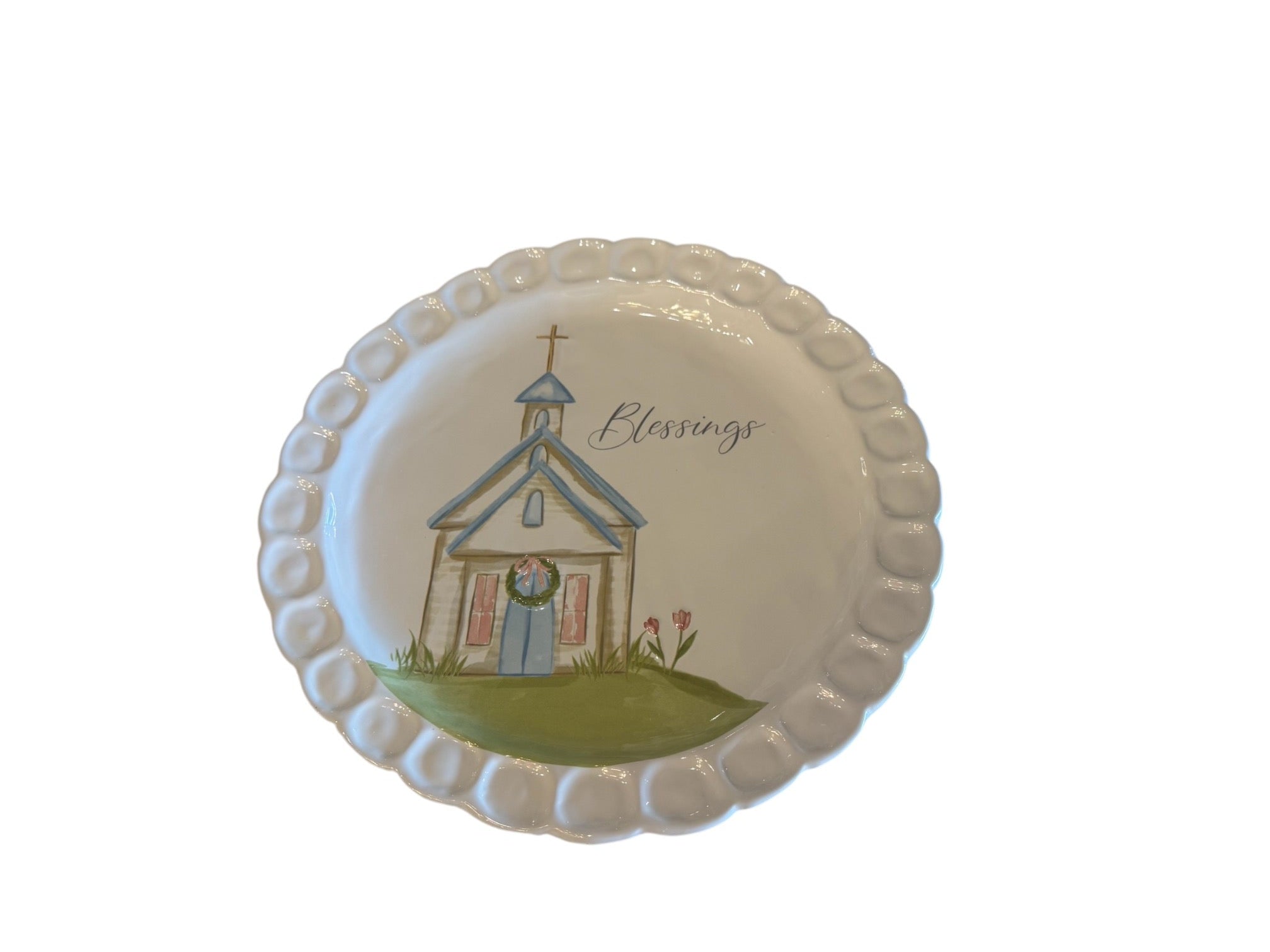 Church Blessings Scallop Platter