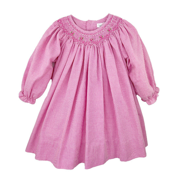 Pink Smocked Bishop Dress