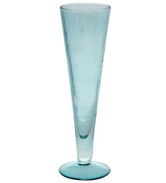 Teal Luster Glass Champagne Flute